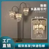 Accesorios de Boda Estilo Europeo Candelabro de Hierro Forjado y Cristal Soporte para Pasillo Salón de Bodas Tiras de Cristal de Hielo para Piso Lámpara de Concha Decoración de Hotel