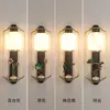 Nova Luminária de Parede Chinesa Sala de Estar TV Sofá Parede de Fundo Quarto Cabeceira Retro Dinastia Song Estética Lâmpada Decorativa de Atmosfera Ferro