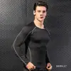 Camiseta de Entrenamiento para Correr y Fitness Ajustada para Hombre Amazon Elástica de Secado Rápido Manga Larga 1E18
