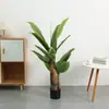 Árvore de simulação planta bonsai planta em vaso shopping center escritório sala de estar decoração flor flor artificial planta verde banana de viajante atacado