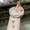 Pulsera de Doble Círculo Gato de la Suerte Piedra Shoushan Costura Xingyue Bodhi Pulsera de Personalidad Sencilla Diseño de Nicho para Hombres y Mujeres