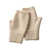 Luvas de Caxemira Meio Dedo para Mulheres, Outono/Inverno, Luvas de Lã sem Dedos de Caxemira Cor Sólida, Luvas de Tricô Quentes para Proteção contra o Frio ao Ar Livre