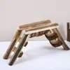Balanço, escada, rede de hamster, brinquedo de roer para pássaros, ponte de escada, madeira natural tratada termicamente, gaiola de montagem de madeira para escalar e roer