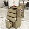 Gabinete de Herramientas para Salón de Belleza Mesa Espejo para Salón de Peluquería Gabinete con Cajones Gabinete de Almacenamiento de Madera para Cortar el Cabello Gabinete de Trabajo para Barbería