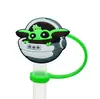 Ventas Directas de Fábrica Serie Yoda Tapas de Paja Reutilizables Goma Suave DIY Tapa Antipolvo para Bebidas Accesorios de Cubierta para Popotes