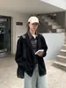 Camisa de Manga Larga Falsa de Dos Piezas Estilo Old Money Empalmada para Mujeres y Hombres en Otoño Estilo Perezoso Retro Chaqueta de Punto Holgada y Versátil