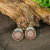 Pendientes de aleación hueca de moda europea y americana transfronterizos, juego de pendientes de color retro, combinación de accesorios de flor de diamante