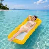 Cama Flutuante Inflável de PVC para Adultos Cadeira de Piscina Aquática com Almofada Rede Cama d'Água Cama Flutuante para Praia e Férias ao Ar Livre