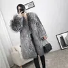 Jaqueta Feminina de Pele Sintética de Raposa Nova para Outono e Inverno, Casaco de Couro Sintético Estilo Coreano Slim Fit, Fashionável, Quente, Casual