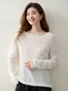 Novedad de Otoño Estilo Suave Suéter de Cachemira Hueco Prendas de Punto para Mujer Hombro Descubierto Ambiente Punto Capa Base Top Elegante