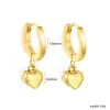Aretes de Acero Inoxidable con Forma de Corazón para Mujer de Comercio Exterior, Lujo Ligero, Aretes de Corazón Rojo Doble con Goteo de Aceite, para Viajes al Trabajo, Sensación de Alta Gama, Aretes de Oro de 18K