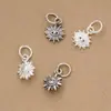 Colgante S925 Plata de Ley Maciza Personalizado Tótem de Sol Ojo del Diablo Cuerda Trenzada de Hilo con Cuentas Hecho a Mano DIY Accesorios de Joyería de Plata