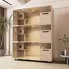 Gabinete para Gatos, Villa para Gatos, Guardería y Cría de Gatos Exhibidor para Tienda de Mascotas, Sala de Parto para Gatos, Criadero de Gatos, Tres Pisos Madera Maciza Leiledezhu