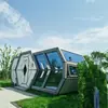 Quarto com Vista para o Lago Cápsula Espacial Tenda Turística Envolvente Estilo Camping Casa de Metal no Chão Estilo Camping de Aventura Casa Nave Espacial de Ficção Científica
