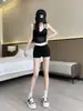 Shorts esportivos femininos de verão 2026 novos com acabamento, modelador, para baixinhas, corte reto, caimento justo, perna larga, para yoga, que abraçam o quadril, hot pants