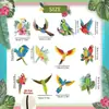 Ornamento Decorativo de Madeira 2D Plano de Pássaro Tropical Papagaio para Pendurar Tema Havaiano Decoração de Festa Tropical