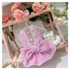 Roupas para Cachorro Estilo Chanel com Forro de Lã Novo Yorkshire Filhote Marzis Vestido de Inverno com Laço