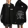 Sudadera con capucha y cremallera holgada estampada Harajuku Periférico del Grupo Kpop Estrella Coreana Stray Kids Chaqueta