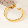Pulsera Trenzada Grabada de Cuatro Capas de Plata Pura 990 Nalan Exquisito Diseño Sencillo de Nicho Pulsera con Cadena Extensora S8613