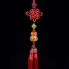 Cinnabar Crudo Cristal Translúcido Arena de Jade Nube Calabaza Colgante para Coche para el Año de Nacimiento, Colgante Chapado en Oro para Hombres y Mujeres, Venta al por Mayor y Dropshipping