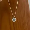 Colar de Prata de Lei S925 com Jade Natural e Ágata Branca para Mulheres, Elegante Brilhante com Diamante, Luxo Leve, Alto Padrão, Exquisito e Versátil Corrente para Clavícula
