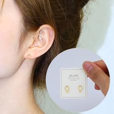 时尚百搭925银耳钉女2022年新款夏季简约小巧网红设计感ins风耳环