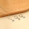 Pendientes de Avión Pequeños Exquisitos Europeos y Americanos Set de Collar Acero Inoxidable Pendientes Simples de Estudiante Collar Joyería Versátil para Mujeres