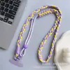 Cordão para Celular Trançado de Rabo de Cavalo, Usável na Cruz Body, Longo e Resistente, com Gancho de Metal e Fivela Redonda, Cordão Anti-Perda para Celular, Universal