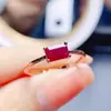 Anillo de Rubí Natural Popular al por Mayor de Fábrica Plata S925 Incrustado Piedra Principal 4*6 Joyería de Lujo Venta Directa de Fábrica