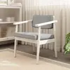 Silla de Comedor Tapizada de Madera Maciza Nórdica Silla Casual Japonesa con Reposabrazos y Respaldo Silla de Escritorio Silla de Maquillaje Silla para Tienda de Té con Leche