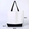 Bolsa de lona, bolsa de mano de patchwork de algodón ecológico en blanco, bolsa de compras plegable, bolsa de lona con impresión de logotipo para campañas publicitarias