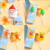 Estilo Ins Desenho Animado Decoração de Bolo de Aniversário Vela Flor Chapéu de Festa Urso Rosto Sorridente Coração Velas de Aniversário para Crianças
