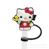 Tapa de Silicona para Popote de Gatito Lindo de Dibujos Animados Transfronteriza, Tapa Antipolvo, Decoración 10mm, Accesorios de Tapa para Popote de Taza de Té con Leche Listos para Usar