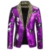 Moda Masculina Internacional da Amazon Terno de Lantejoulas Duas Cores Terno de Performance de Palco Masculino Jaqueta para Boate DJ Masculina