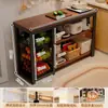 Estante de Almacenamiento para Cocina, Mesa Multifuncional de Piso de Múltiples Niveles para el Hogar, Ultra Estrecha, Mesa de Trabajo, Gabinete de Almacenamiento, Gabinete Lateral Estrecho