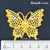 Accesorios de Joyería de Metal Alas Porosas Poros Piezas de Flor de Mariposa 48*42mm Mariposa Grande Dorada Piezas de Flor de Metal