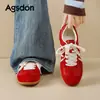 Zapatillas de Entrenamiento Augushiden Rojas para Mujer 2026 Nuevo Otoño Zapatos Deportivos de Bádminton Suela Suave Cómodas Zapatos Casuales