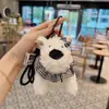 Novo Pelúcia Fofo Westie Cão Criativo Elástico de Cabelo Saia Boneca Chaveiro Filhote Fofo Boneco Pingente de Bolsa para Mulheres