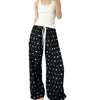Pantalones casuales grises hechos a medida para mujer, pantalones de pierna ancha rectos holgados con caída para verano, pantalones para caminar, pantalones largos deportivos