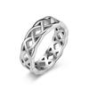 Anillo Celta Eterno de Nudo Trenzado de Acero de Titanio Transfronterizo Envuelto Hueco Estilo Unisex Joyería de Mano para Hombres y Mujeres