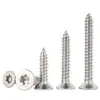 Tornillos Autoperforantes Antirrobo con Ranuras Internas en Forma de Cruz, Tornillos de Acero Inoxidable 304 con Cabeza Avellanada, Colección de Tornillos Autoperforantes con Cabeza Plana en Forma de Flor y Punta de Cola