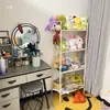 Estante de Hierro para Exhibición y Almacenamiento de Figuras de Modelo Mesa de Noche de Dormitorio Mesita Lateral Muñecos de Felpa Almacenamiento de Cosméticos