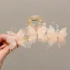 Pinza para el pelo de verano estilo ins con bloques de color para mujer, pasador lindo de lunares japoneses para niña, pinza de tiburón grande para recogidos.