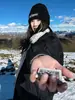 Abrigo de Algodón Grueso con Cuello de Piel Sintética de Lobo Estilo High Street Americano para Hombre en Invierno, Holgado y de Gama Alta, Cálido, Corto y Ancho