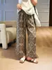 Pantalones Anchos Estampados Retro Estilo Francés para Mujer, Novedad Verano 2026 Delgados de Cintura Alta Versátiles Casuales Cortos para Figuras Pequeñas