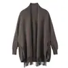 Estilo de lujo ligero transfronterizo tejido 100% lana pura con mangas abrigo engrosado estilo perezoso holgado capa chal grande