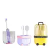 Conjunto de Copos de Enxaguante Bucal de Viagem Desenho Animado Maleta Pequena Portátil Escova de Dentes Pasta de Dente Copo de Lavar Conjunto de Higiene Mini Três em Um