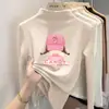 Blusa casual de manga comprida para meninas DeRong, nova coleção outono e inverno, design estiloso e versátil de gola alta para crianças mais velhas