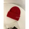 Touca de Tricô com Pelo de Coelho na Cor Dopamina Double inin Chapéu Slouchy Afina o Rosto Feminino Chapéu Quente para Cobrir a Cabeça