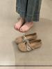 Brisa Nocturna Estilo Chino Nuevo Zapatos Planos de Punta Redonda Baja para Mujer Slip-On Versátiles Retro Mary Janes